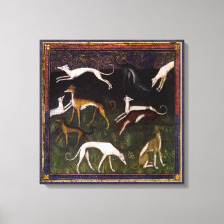 Medieval Greyhound i skogen Canvastryck
