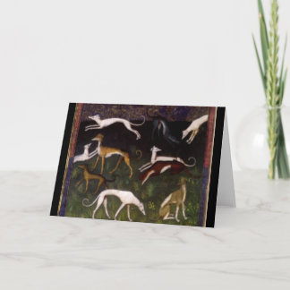 Medieval Greyhounds i Deep Skogen Customized Kort