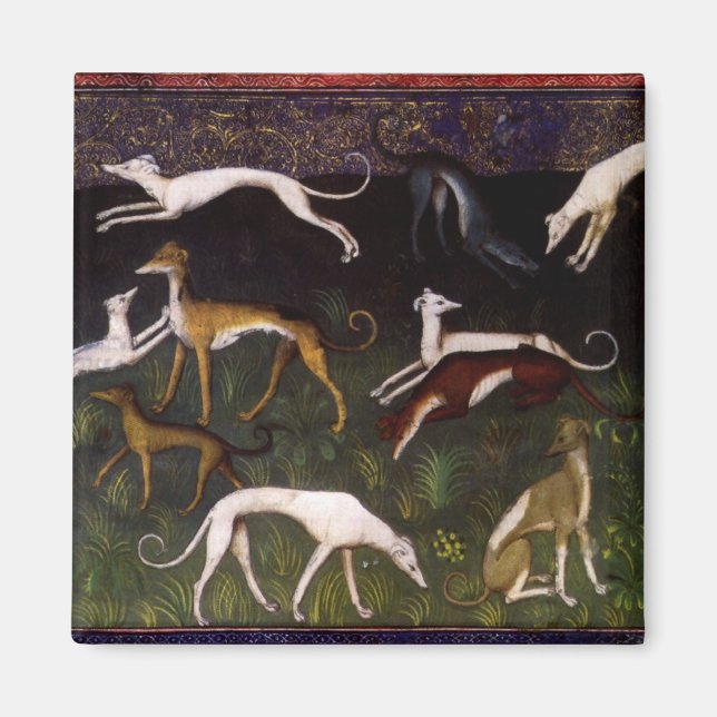 Medieval Greyhounds i Deep Skogen Magnet (Framsidan)