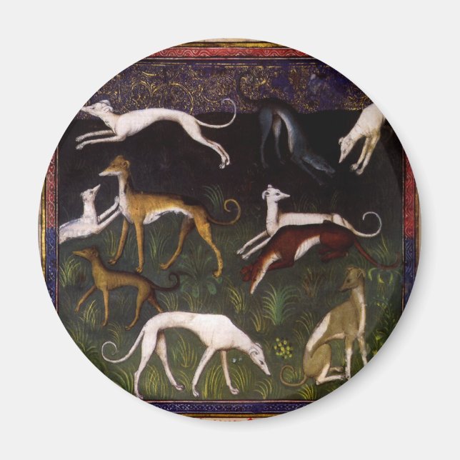 Medieval Greyhounds i Deep Skogen Magnet (Framsidan)