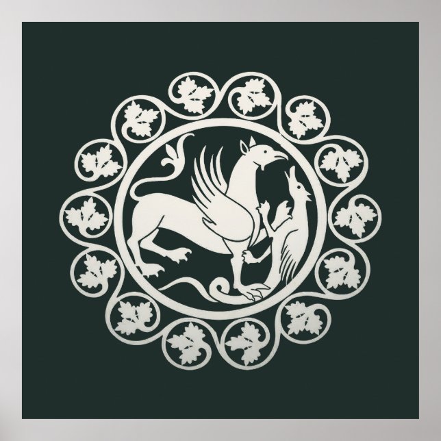  Medieval Griffin Combat Medallion Poster (Framsidan)