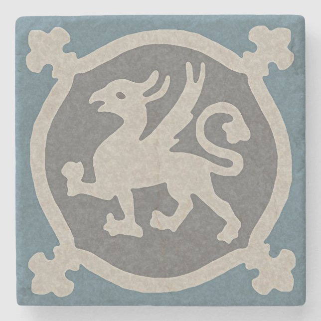 Medieval Griffin Tile Stenunderlägg (Framsidan)