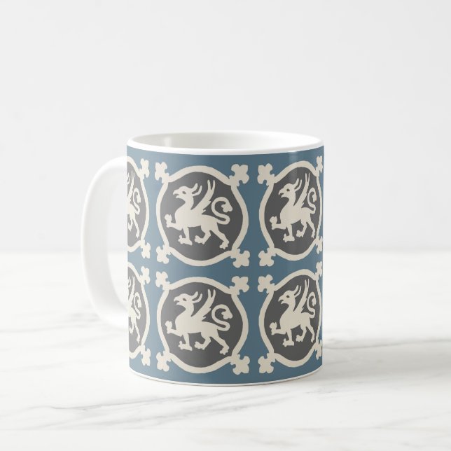 Medieval Griffin Tiles Coffee Mugg (Framsida vänster)