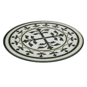 Medieval Grönt Vit Beige Löv
