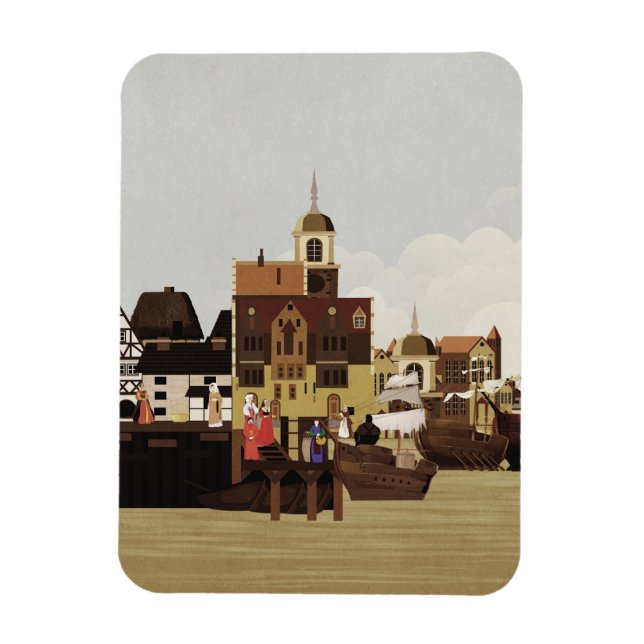 Medieval Harbour Magnet (Vertikal)