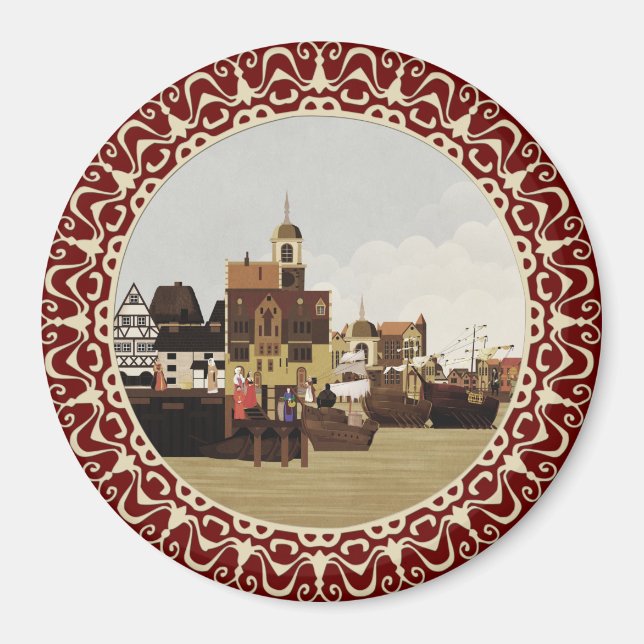 Medieval Harbour Magnet (Framsidan)