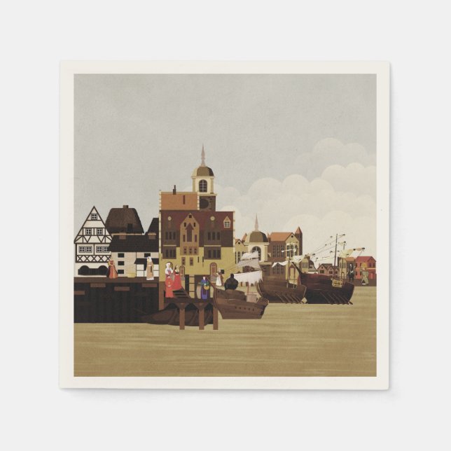 Medieval Harbour Pappersservett (Framsidan)