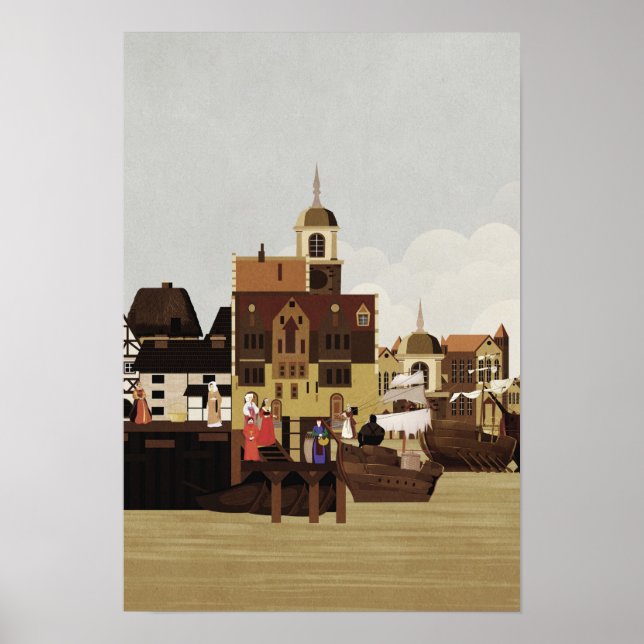 Medieval Harbour Poster (Framsidan)