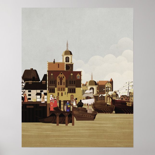 Medieval Harbour Poster (Framsidan)