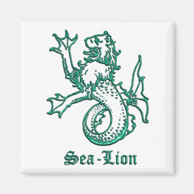 Medieval Heraldry Sea-lejon Magnet (Framsidan)