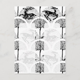 Medieval Hjort och Träd, 2-xbokmärkespost souvenir Vykort