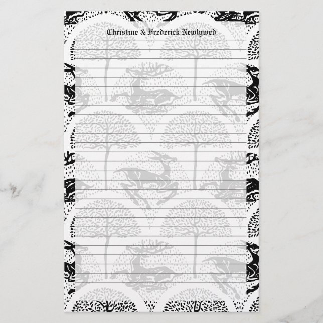 Medieval Hjort och Träd, kontorsmateriel Brevpapper (Framsida)