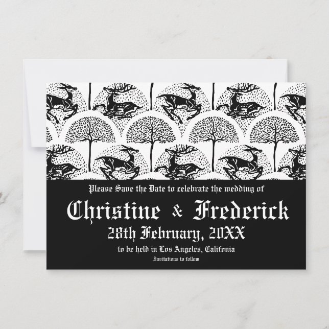 Medieval Hjort och Träd, spara datumet (Framsida)