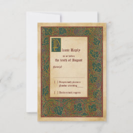Medieval Illuminated Manuscript-Bröllopets OSA sva Kort