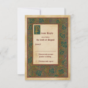 Medieval Illuminated Manuscript-Bröllopets OSA sva Kort