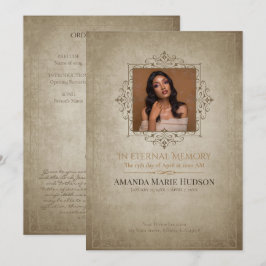 Medieval-Inspired Elegant 1-Photo Memorial Inbjudningar