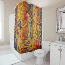 Medieval italiensk röd blå Gult Chinoiserie