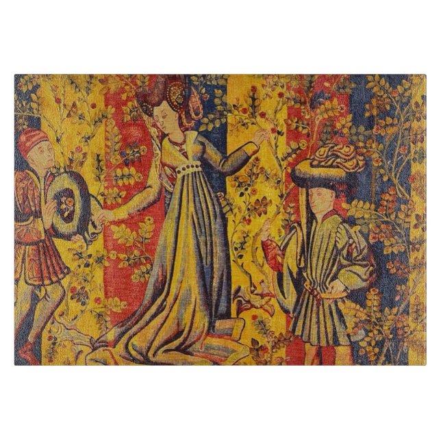 Medieval italiensk röd blå Gult Chinoiserie (Framsidan)