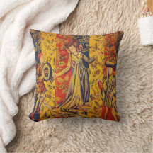 Medieval italiensk röd blå Gult Chinoiserie