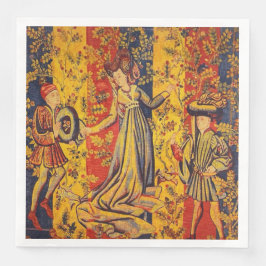 Medieval italiensk röd blå Gult Chinoiserie Pappersservett