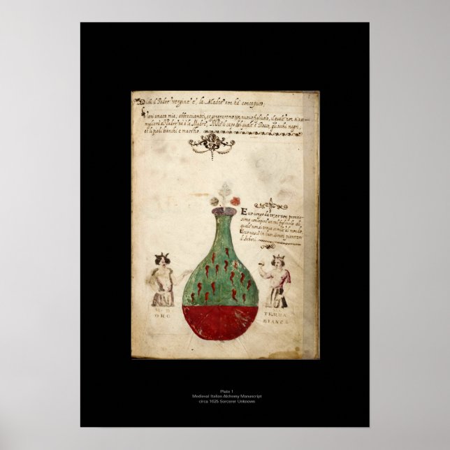 Medieval Italienska Alchemy Poster Plate 1 (Framsidan)