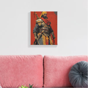 Medieval Janissary Warrior Illustration Canvastryck