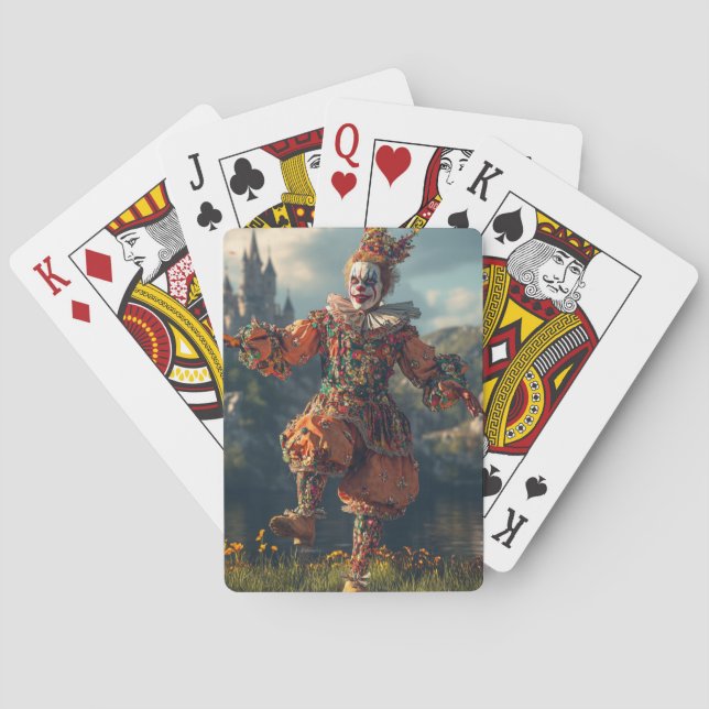 Medieval Jester. Surreal art for your game Casinokort (Baksidan)