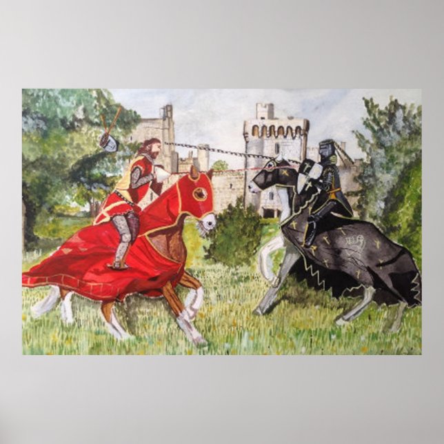 Medieval Joust mot en Castle Poster (Framsidan)