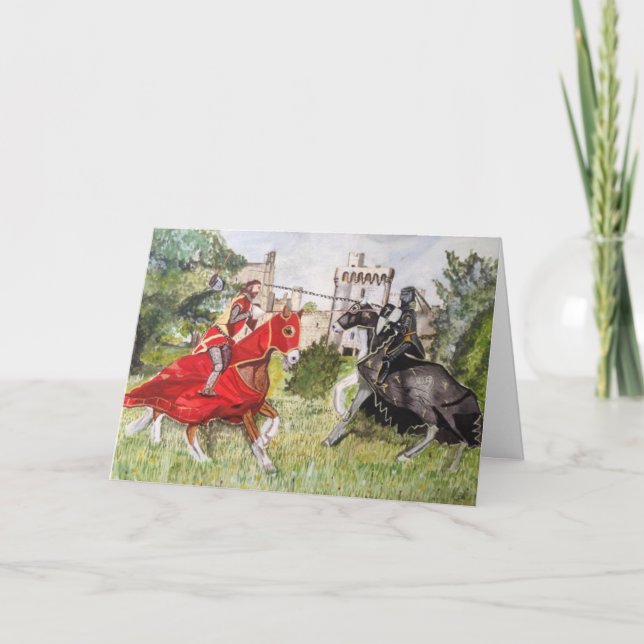 Medieval Joust mot en slott Blank Kort (Framsida)