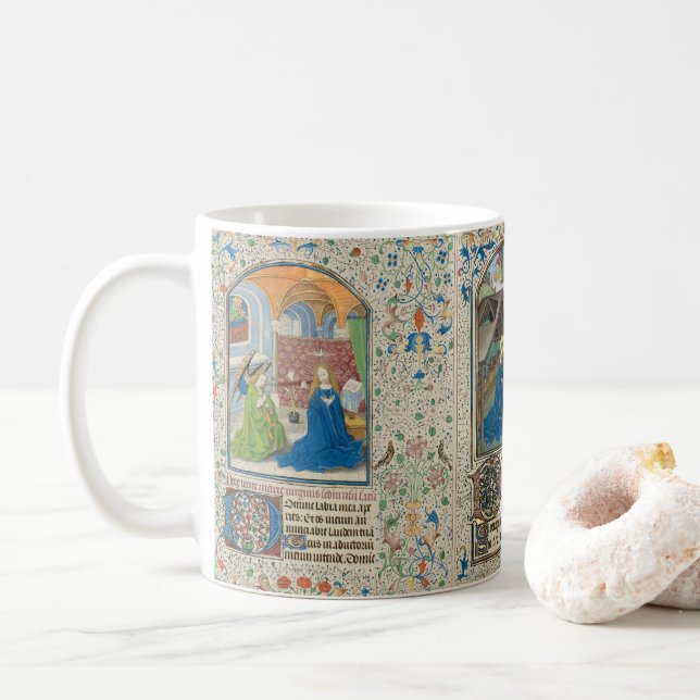 Medieval jul Nativitet av Willem Vrelant Kaffemugg (Med munk)