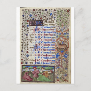 Medieval kalender: April Vykort