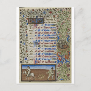 Medieval kalender: oktober vykort