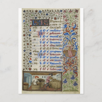 Medieval kalender: september vykort