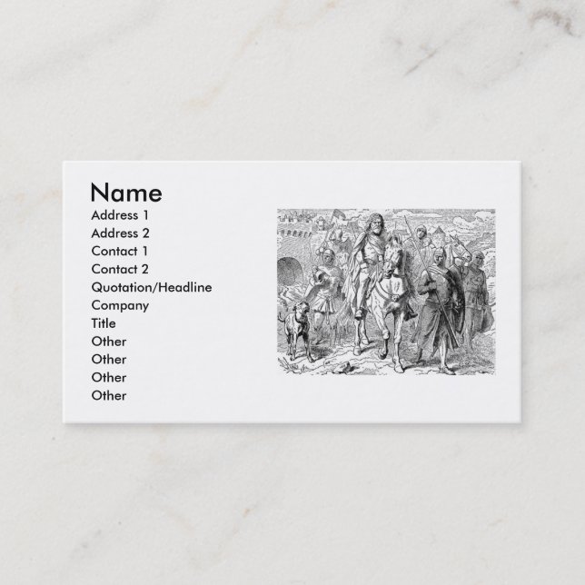 Medieval Knight-Affärskortet Visitkort (Framsida)