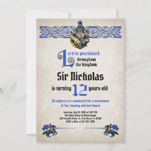 Medieval Knight Birthday-inbjudan Inbjudningar