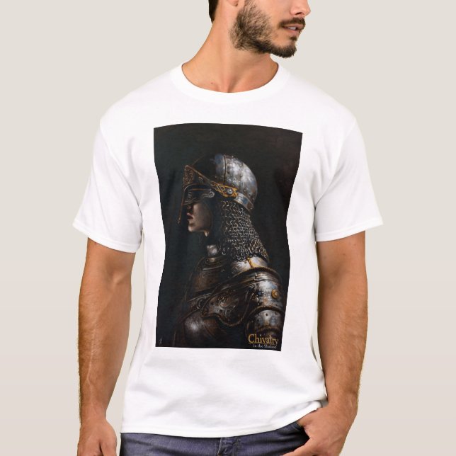 Medieval Knight Chivalry in Shadows T-Shirt (Framsida)