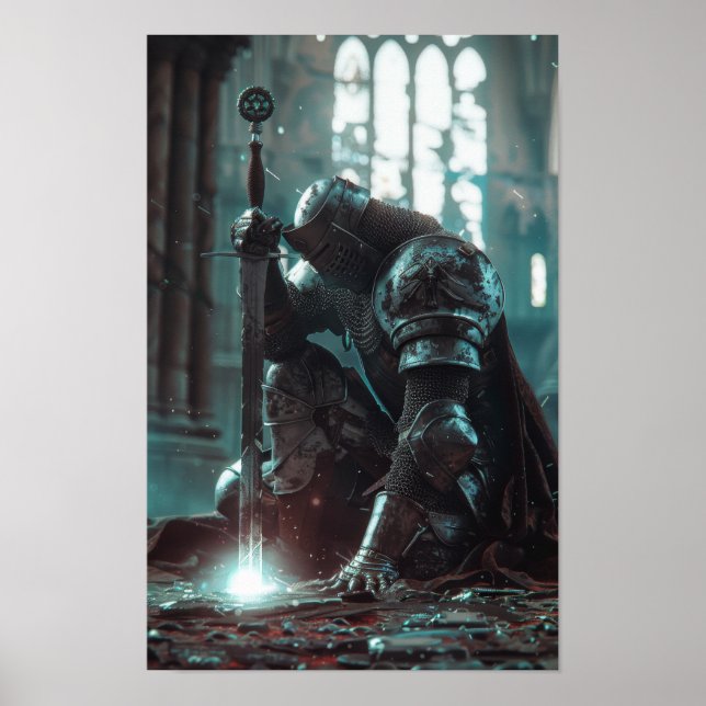 Medieval Knight Close-Up Poster (Framsidan)