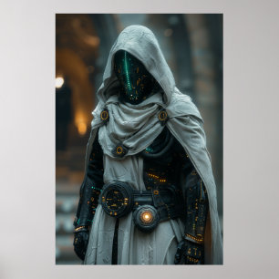 Medieval Knight Cybernetic Mage med Coola Robes Po Poster