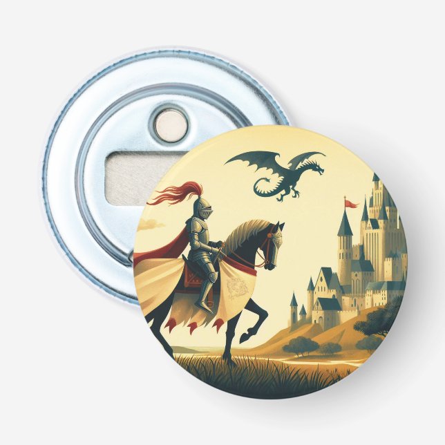 Medieval Knight/drake/castle fantsy Flasköppnare (Framsidan)