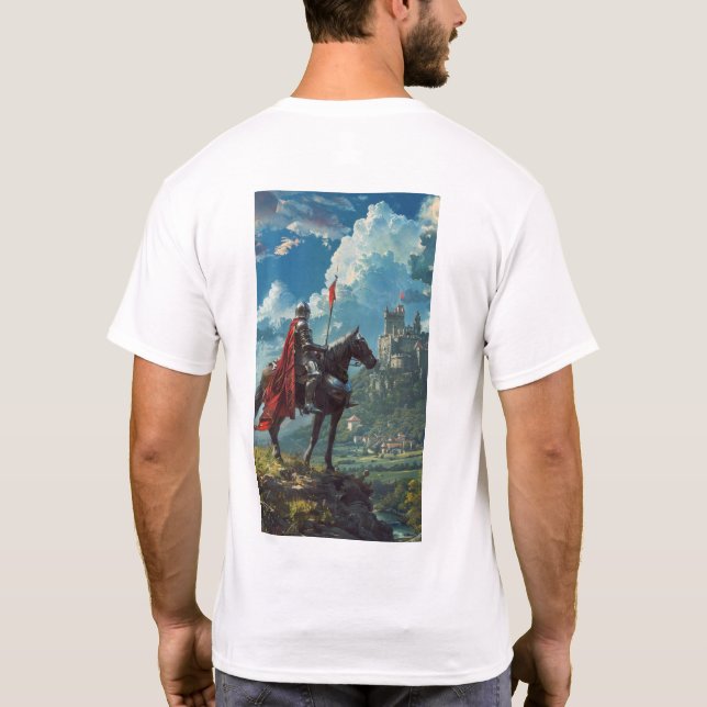 Medieval Knight Embarking på en resa T-Shirt (Baksida)
