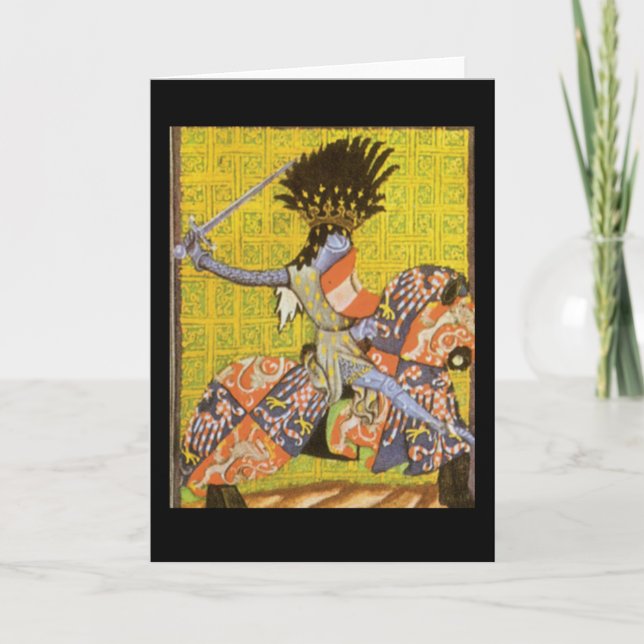 Medieval Knight-hälsningskort Kort (Framsida)