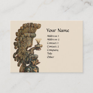 MEDIEVAL KNIGHT HELMET,EGLE VINGAR MONOGRAM Ivory Visitkort