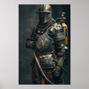 Medieval Knight i Armor Poster