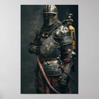 Medieval Knight i Armor Poster