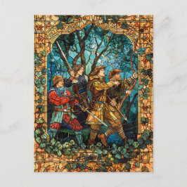 Medieval Knight i Enchanted Forest Vykort