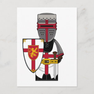Medieval Knight i Helmet Postcard Vykort