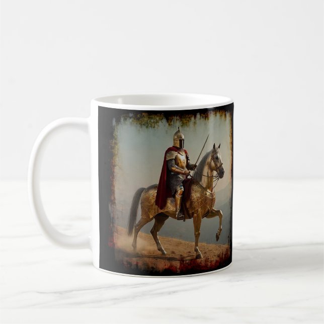 Medieval Knight i Spanien Kaffemugg (Vänster)