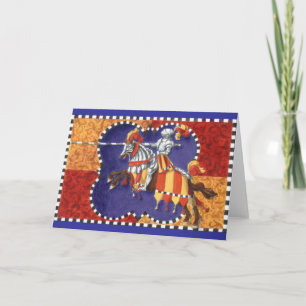 Medieval Knight Jousting Greeting Card Kort