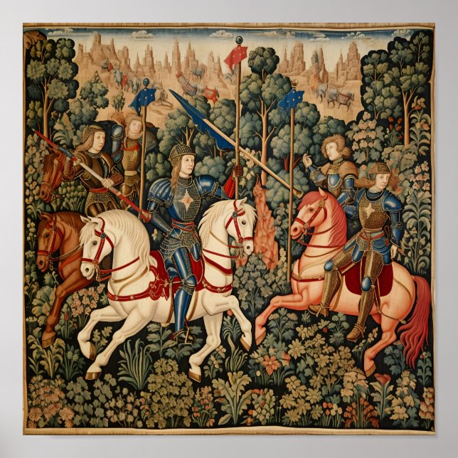 Medieval Knight Jousting Poster (Framsidan)