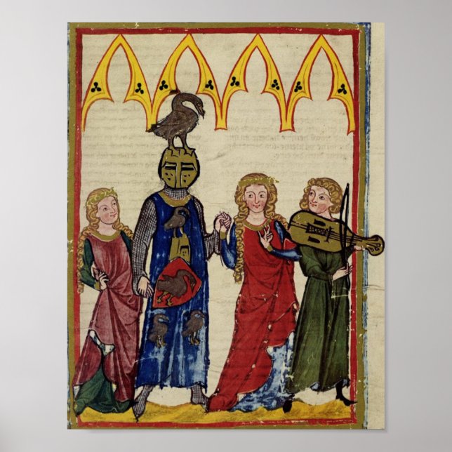 Medieval Knight med goose på huvudet Poster (Framsidan)